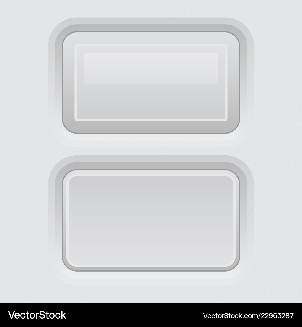 White web interface buttons square 3d icons vector image