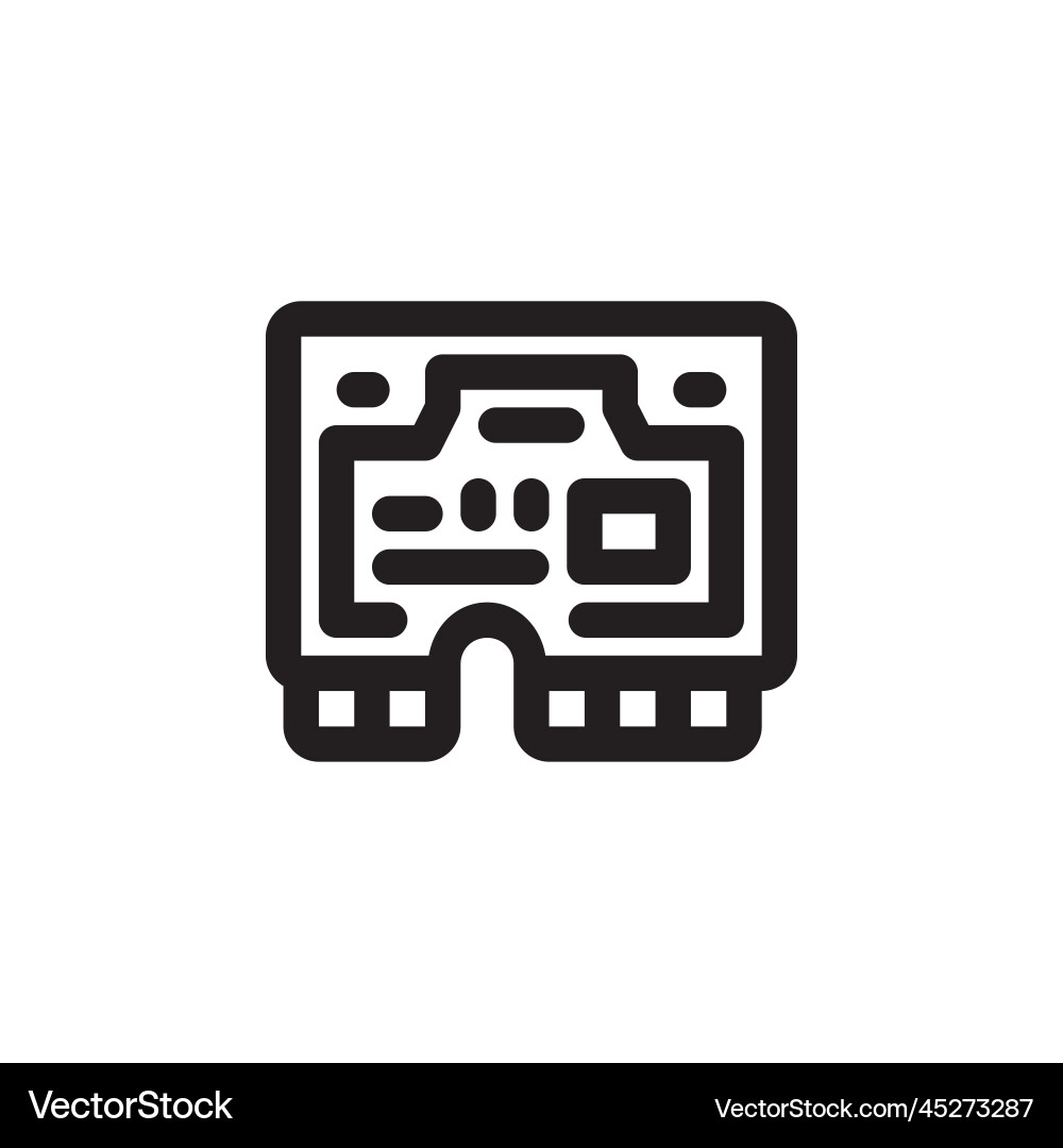 Wlan card icon computer component outline Wlan card icon computer component outline vector image