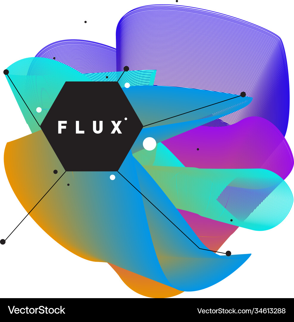 3d colorful wave background dynamic flux effect 3d colorful wave background dynamic flux effect Vector Image
