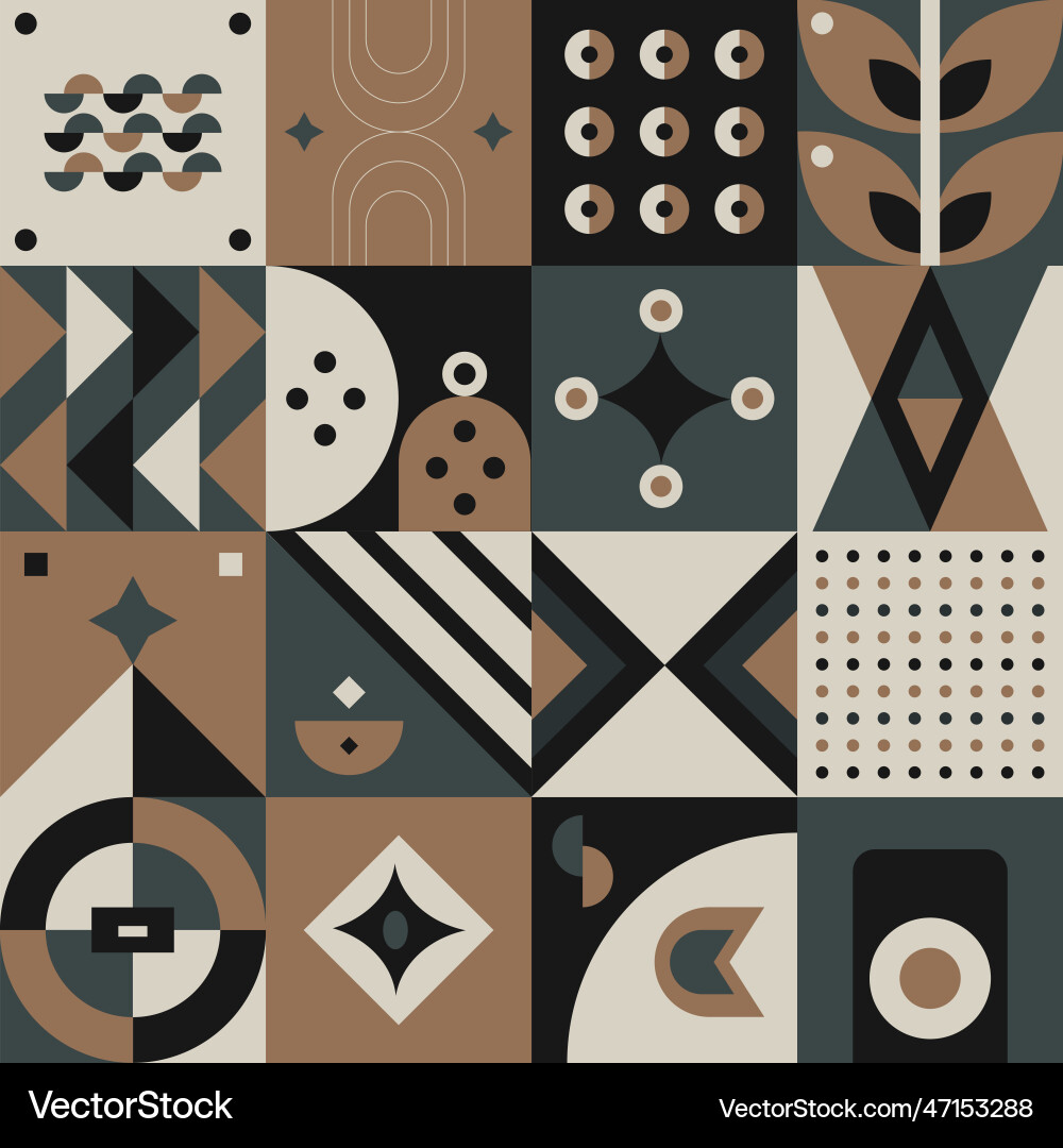 Abstract geometric pattern design in retro style vector image