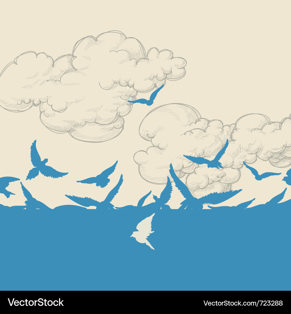 Birds in Flight Vector Image