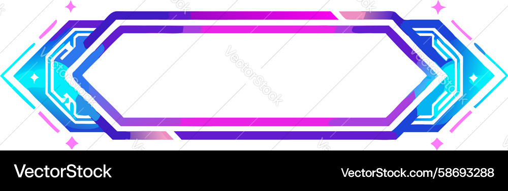 Futuristic hexagon frame with dynamic gradient Vector Image