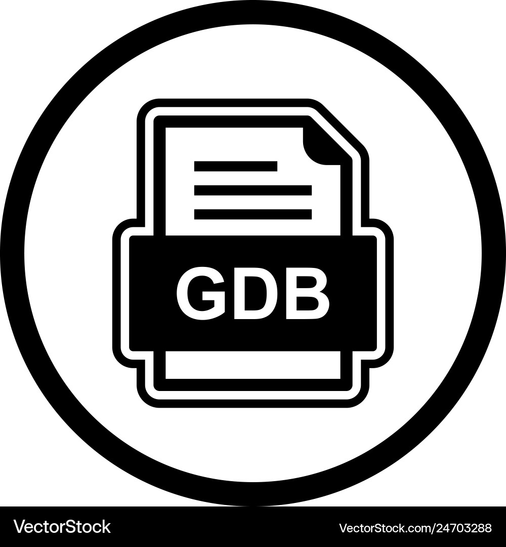 Gdb file document icon Vector Image