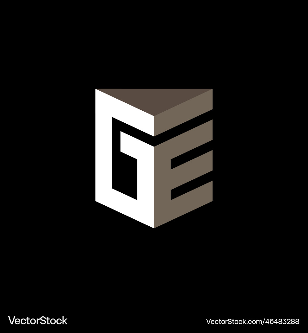 Ge - initials or 3d logo design element Vector Image