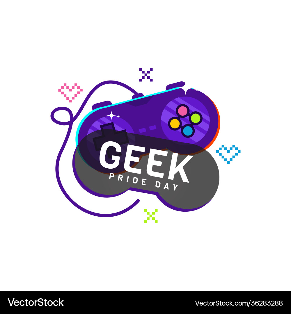 Geek pride day joystick design on white background vector image
