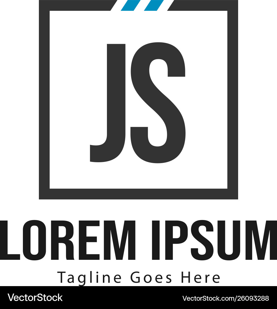 Initial js logo template with modern frame Initial js logo template with modern frame Vector Image