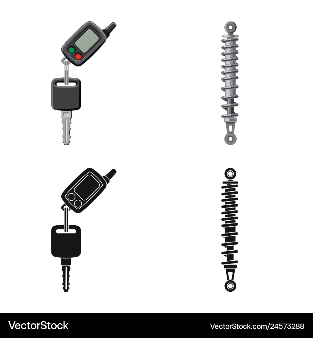Isolated object of auto and part symbol vector image