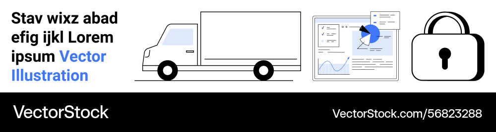 Logistics and data analysis with secure technology Vector Image