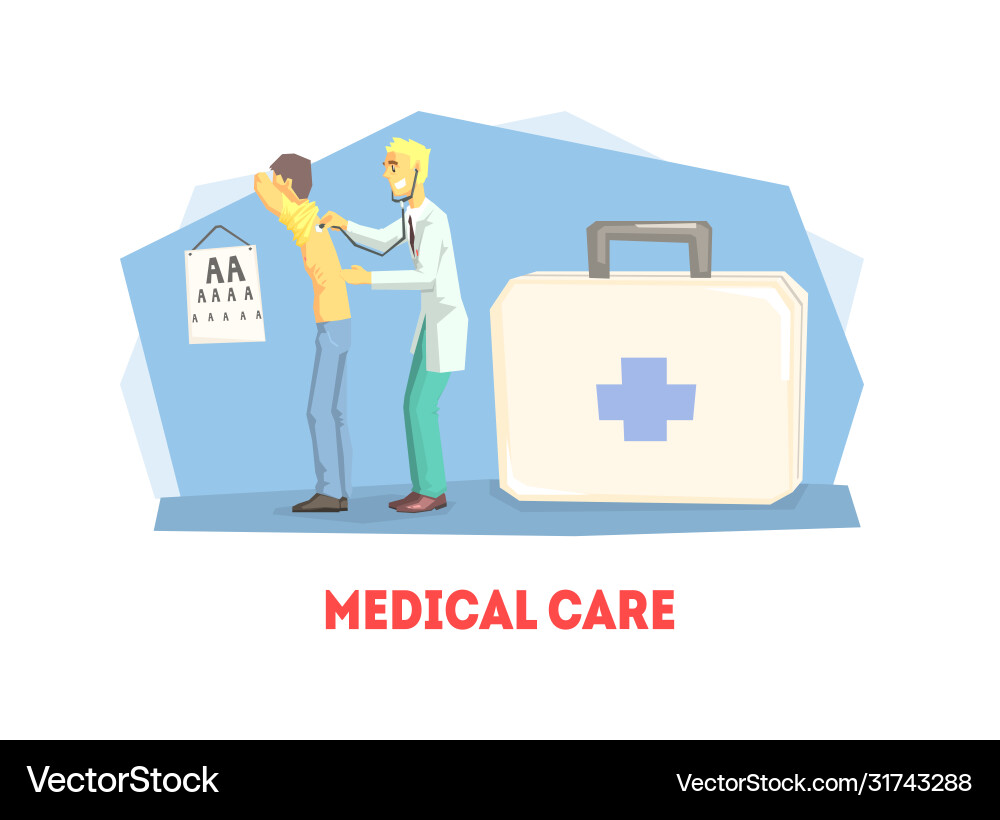 Medical care banner template healthcare poster Medical care banner template healthcare poster vector image