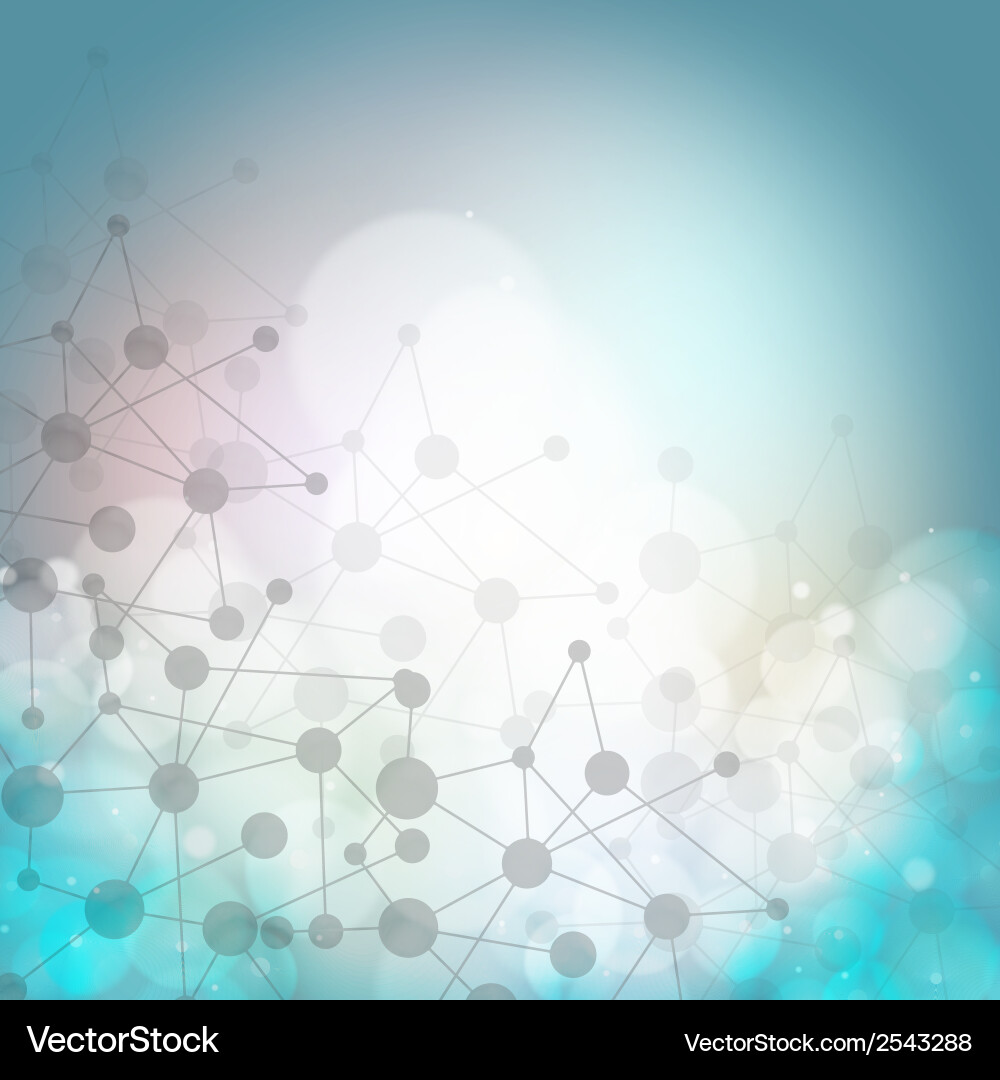 Molecular Structure Blue Background Vector Image