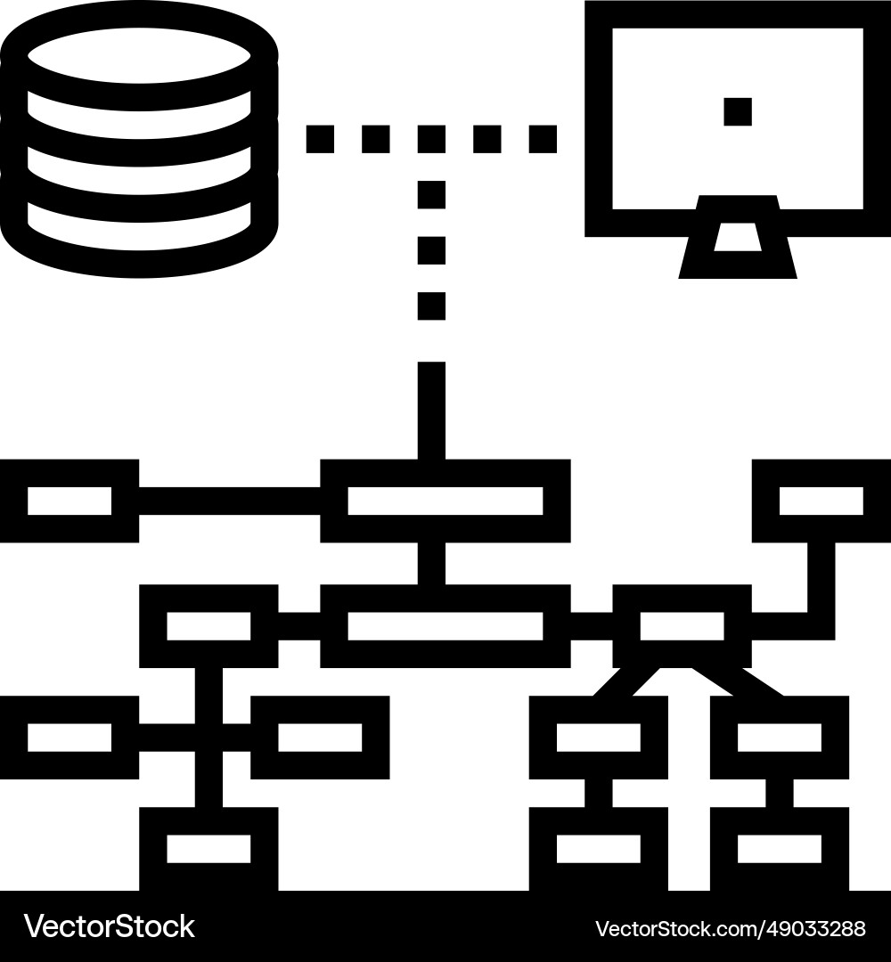 Relational database line icon Relational database line icon vector image