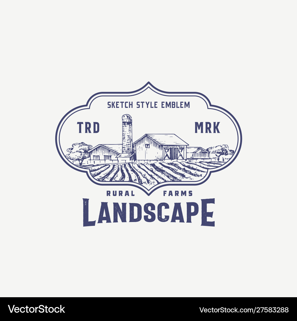 Rustic Farm Badge & Logo Vector Image