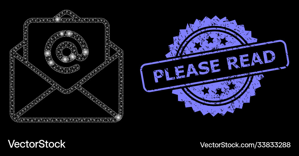 Scratched please read stamp and bright web net Scratched please read stamp and bright web net vector image