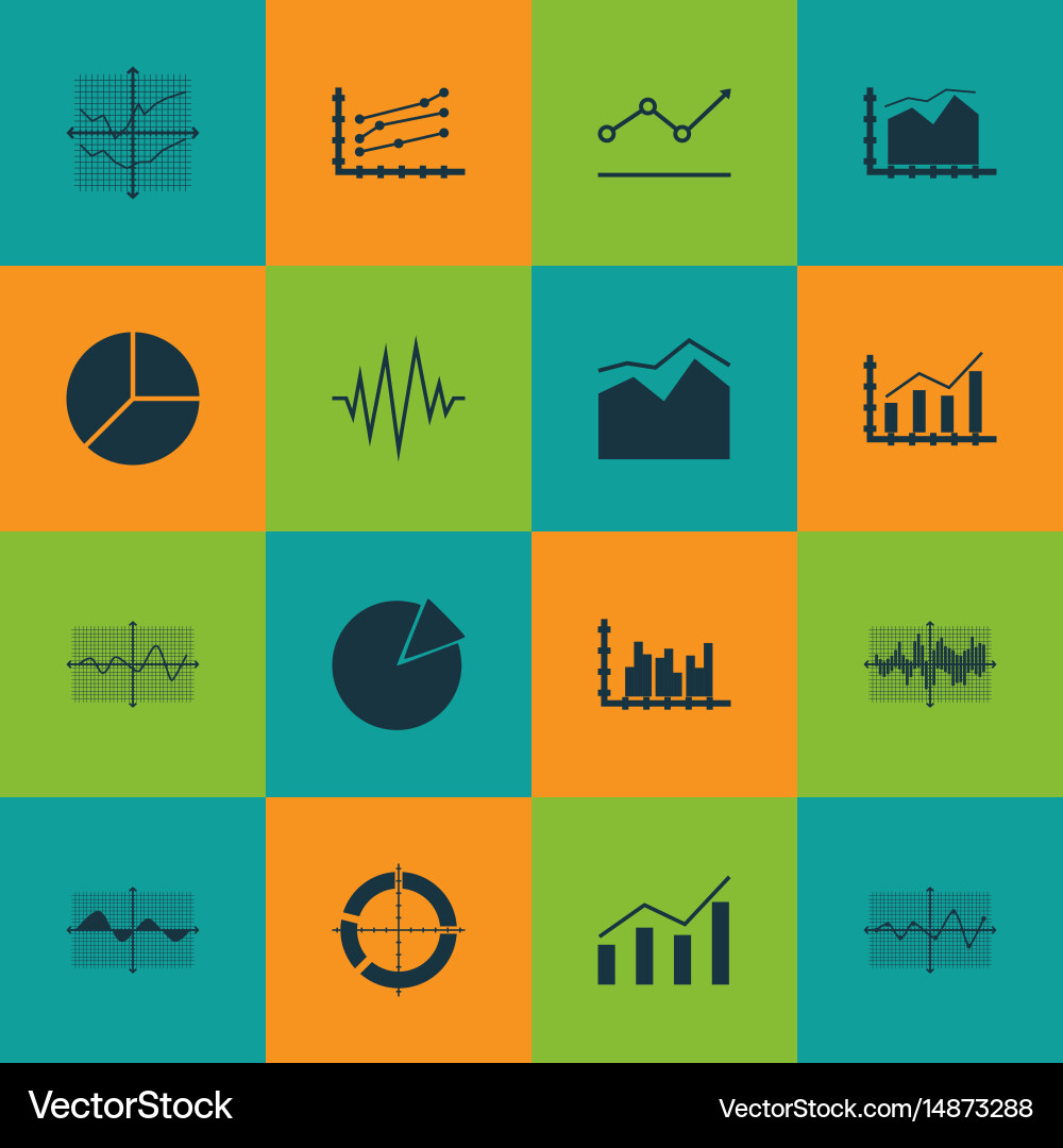 Set of graphs diagrams and statistics icons vector image