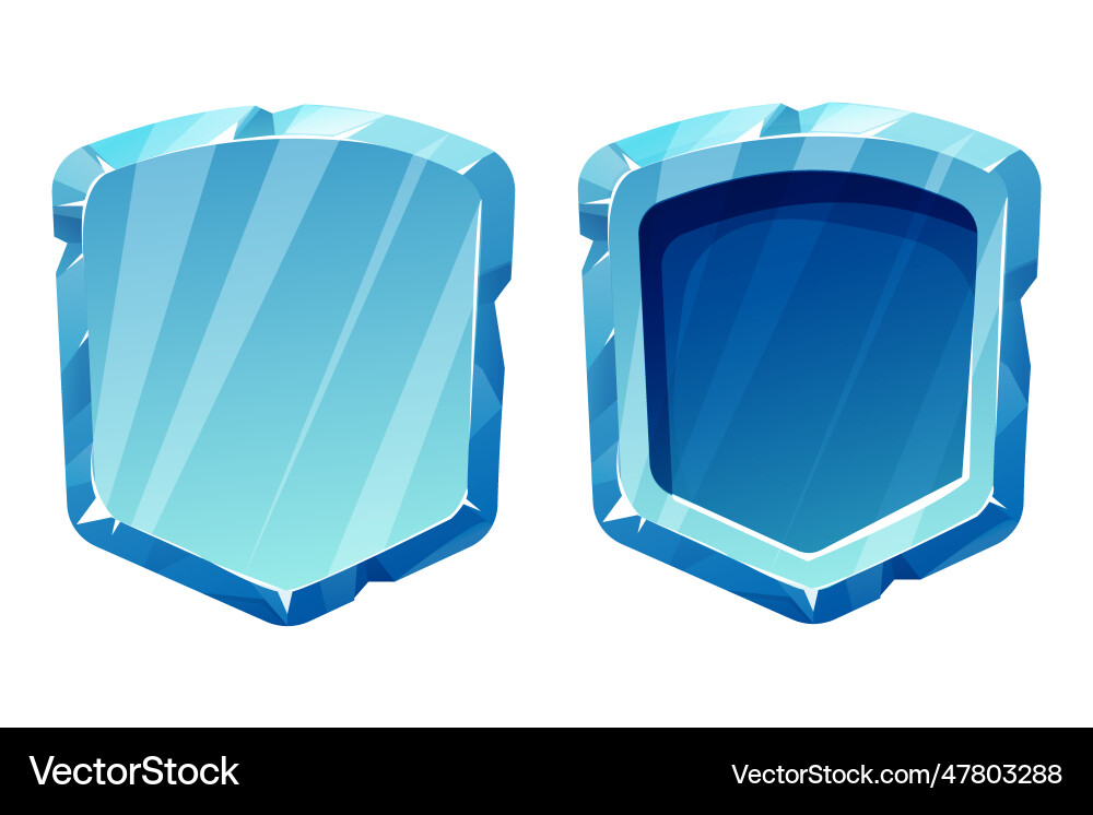 Shield from ice frame menu button ui game vector image