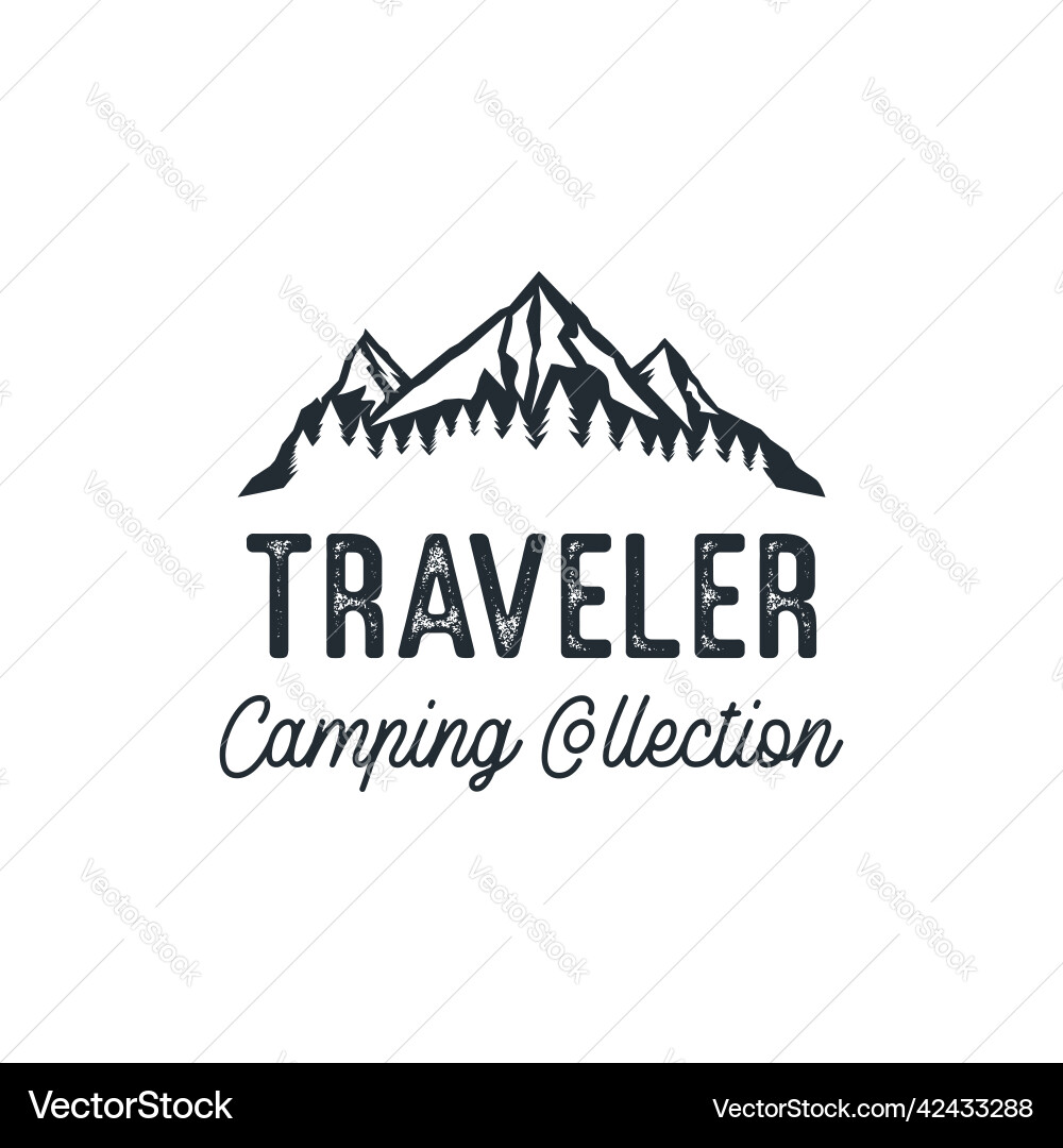 T shirt design with mountain ridge vector image