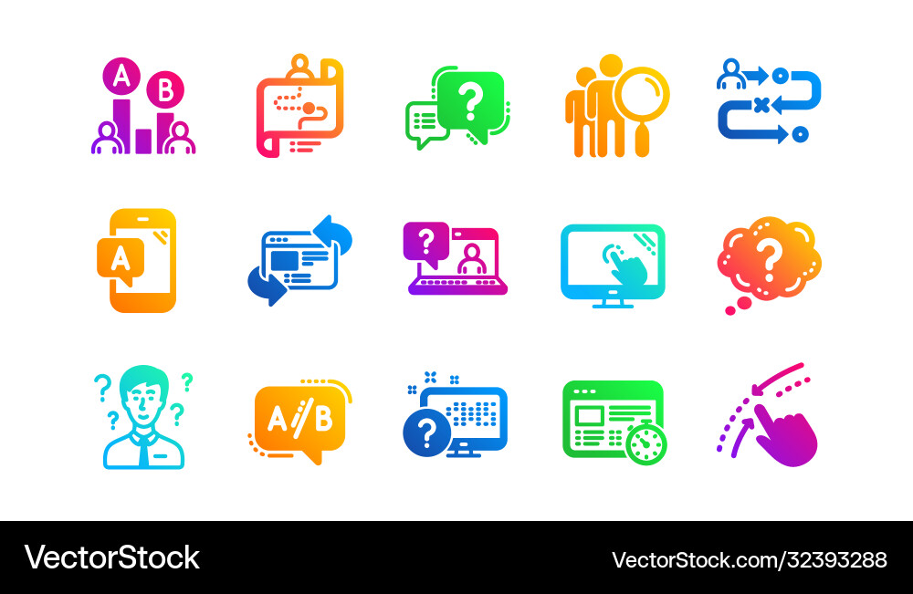 Ux icons ab testing journey path map vector image