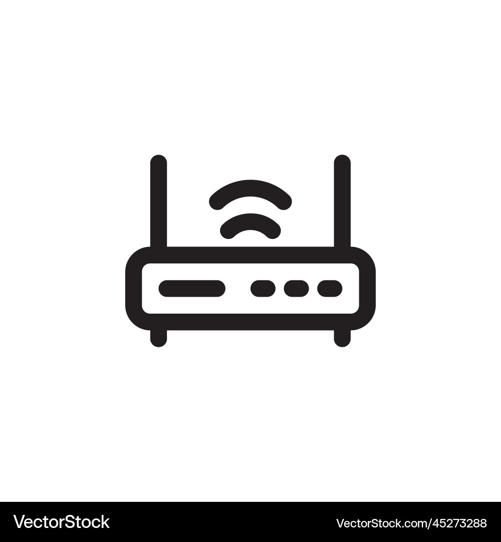 Wifi router icon computer component outline vector image