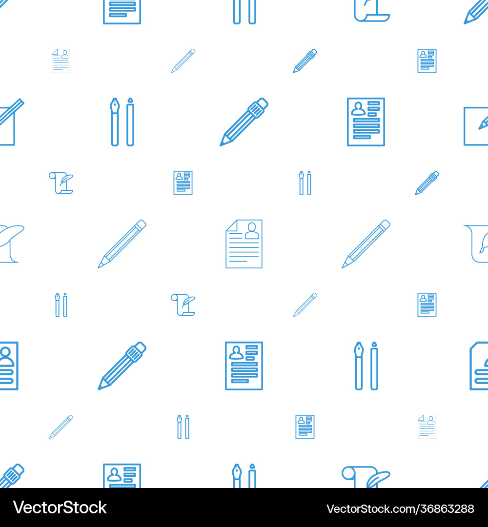 Write icons pattern seamless white background vector image