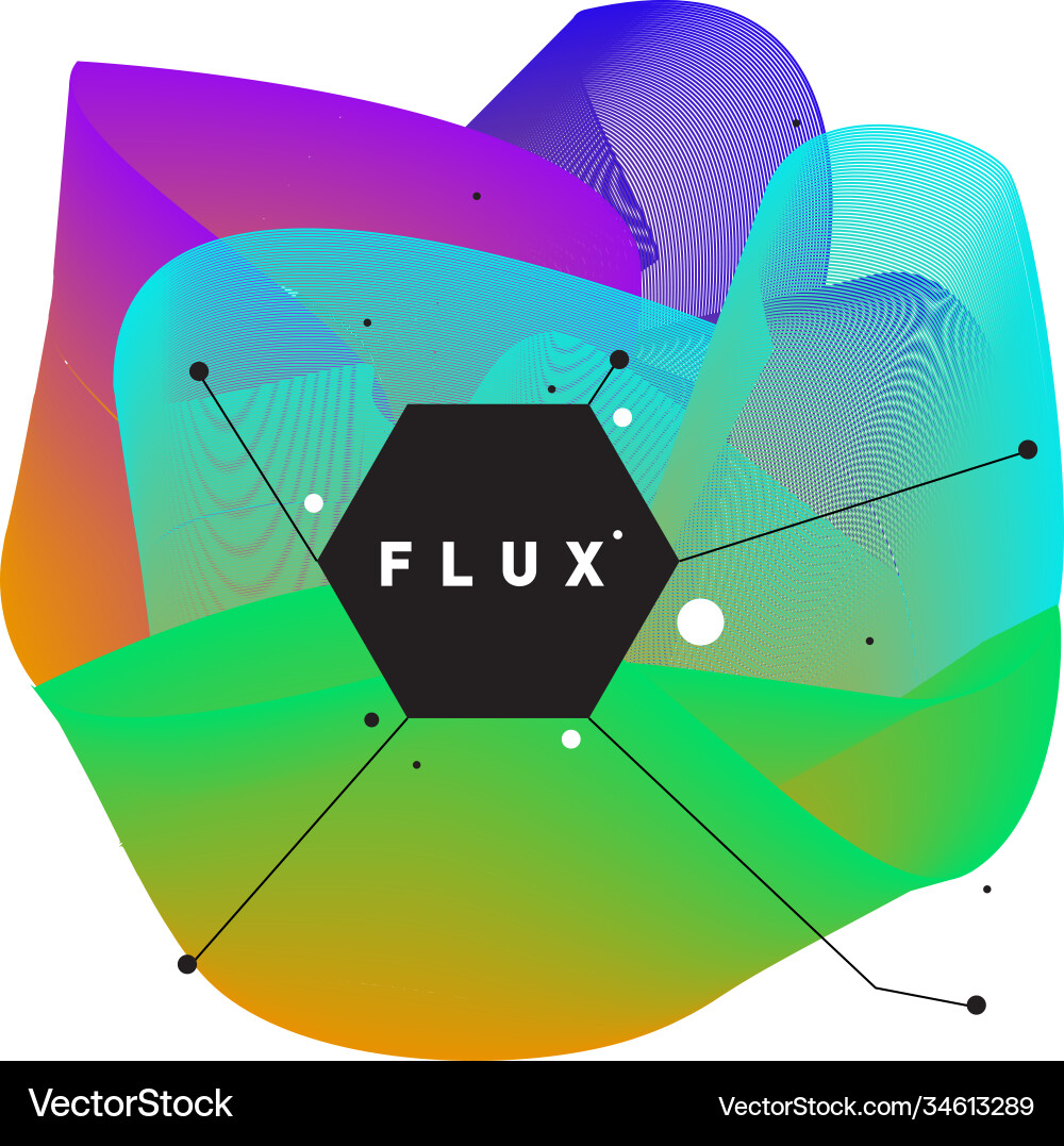 3d colorful wave background dynamic flux effect Vector Image