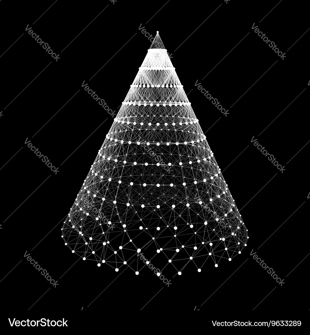 3D Cone Network Structure vector image