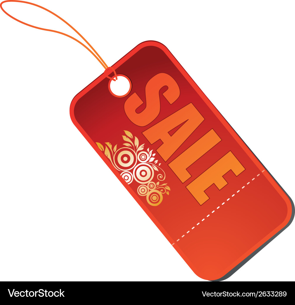 A rectangle icon with some text for sales vector image