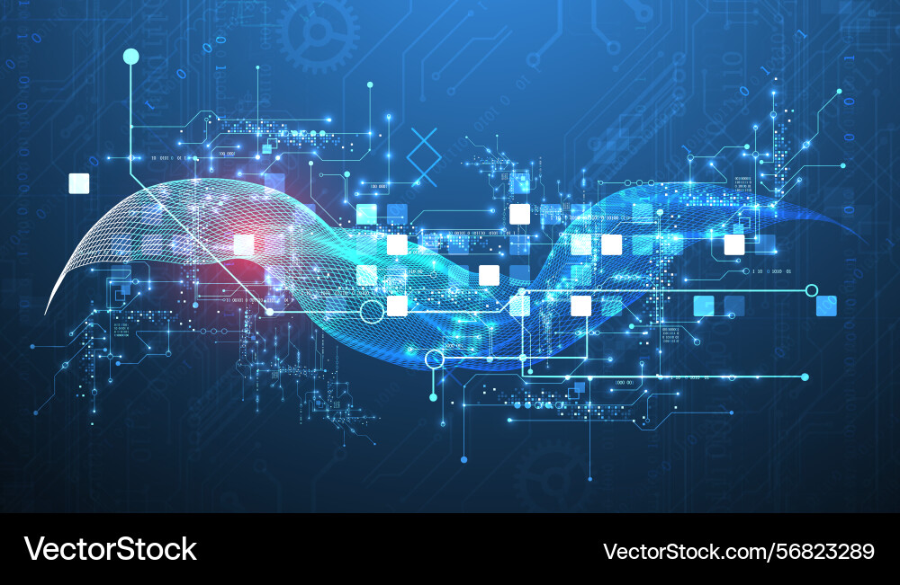 Abstract data background with wireframe wave Abstract data background with wireframe wave vector image