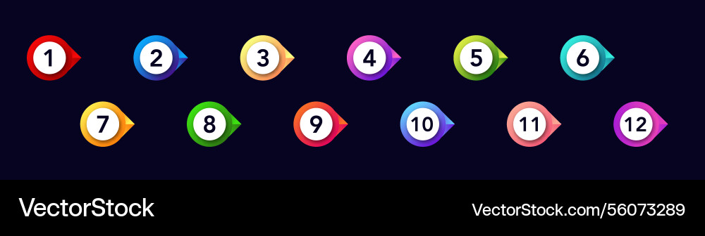 Bullet point icons with numbers for lists vector image