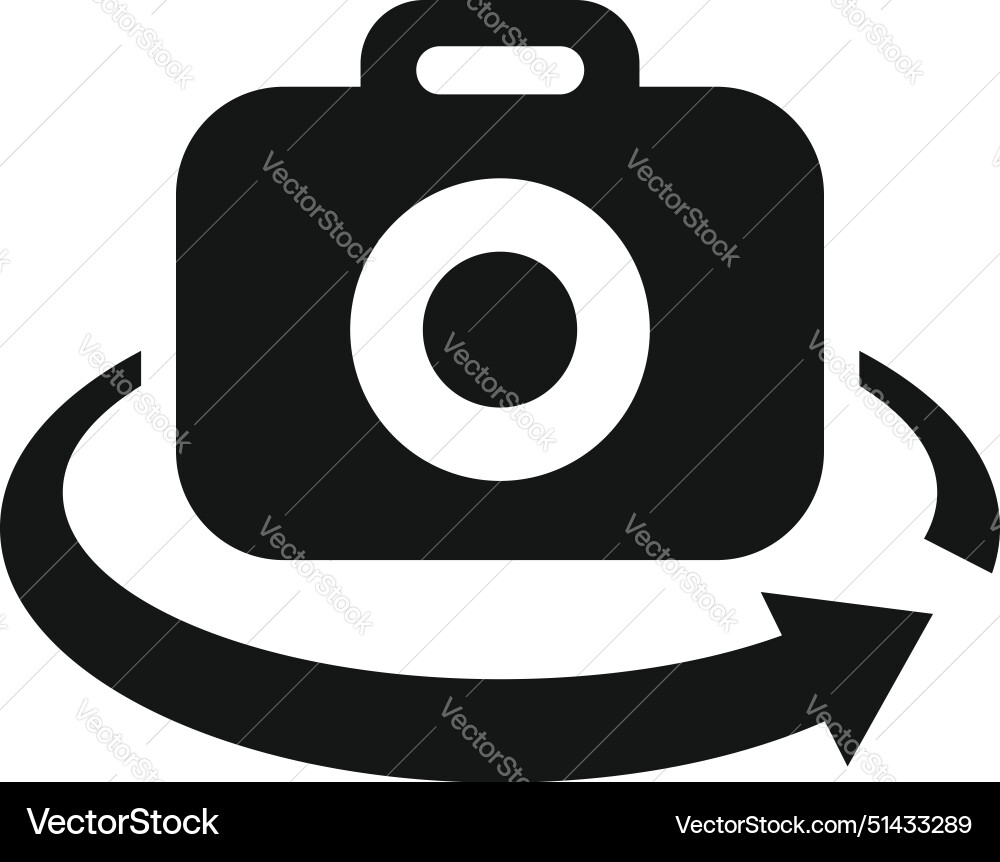 Camera icon with circular arrow Camera icon with circular arrow vector image