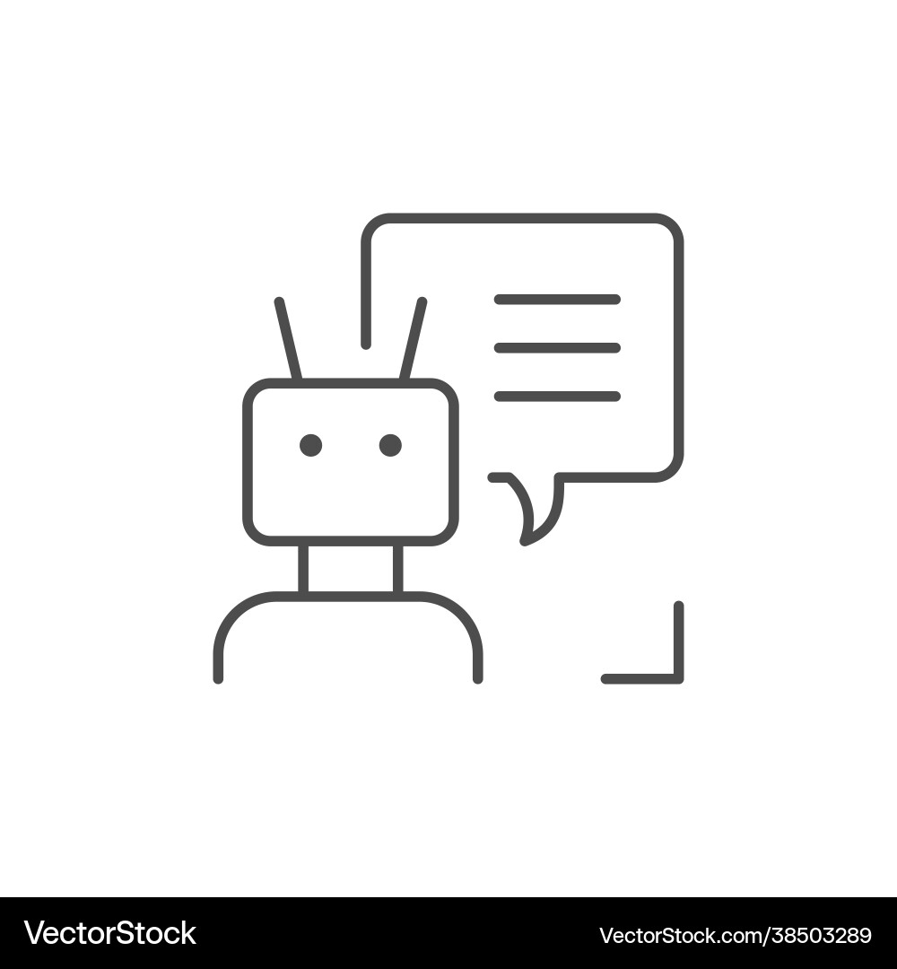 Chat bot line outline icon Chat bot line outline icon vector image