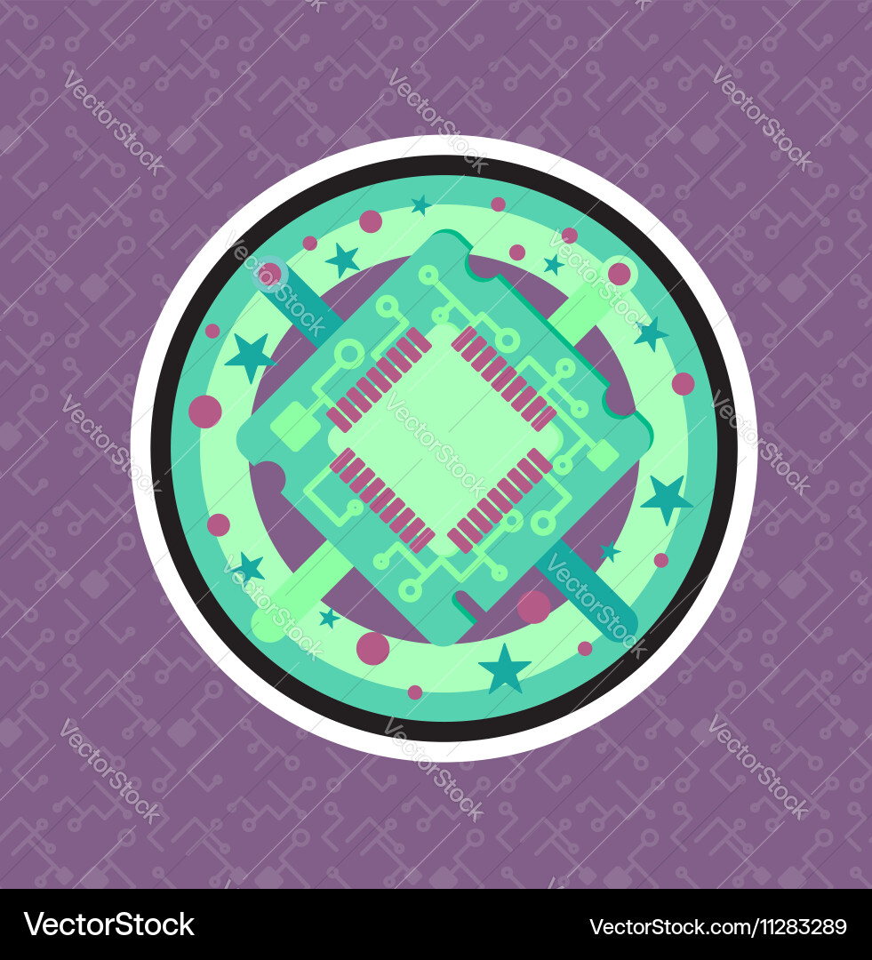 Computer processor chip vector image