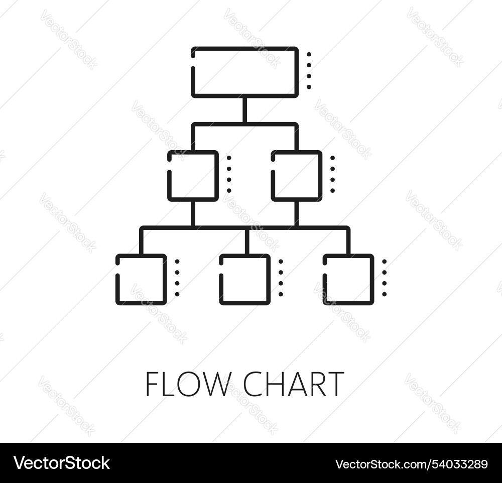 Data analytics flow chart statistic line icon Data analytics flow chart statistic line icon vector image