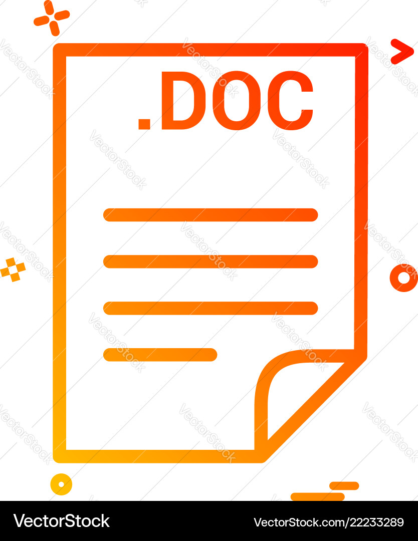 Doc application download file files format icon Doc application download file files format icon vector image