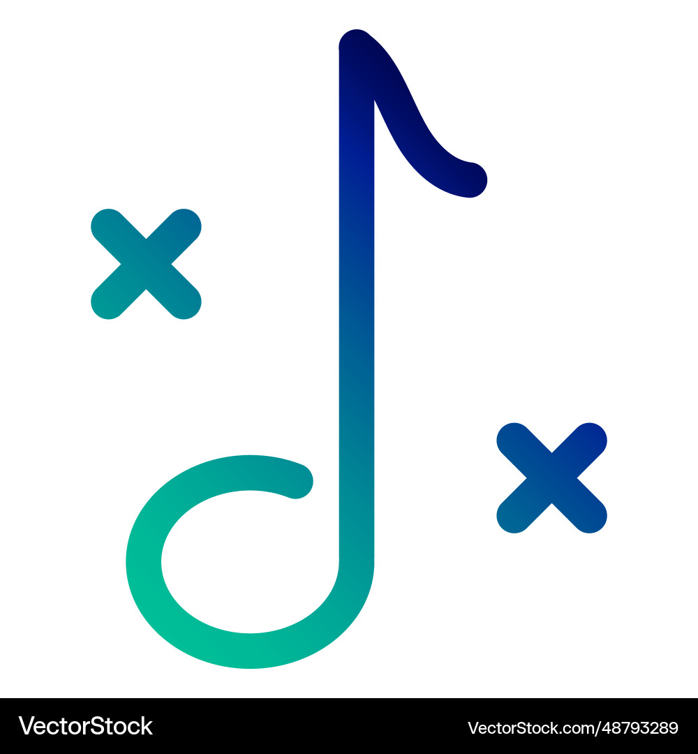 Double sharp note gradient stroke vector image