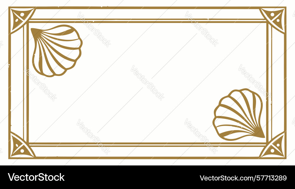 Elegant seashell corner frame element design Vector Image