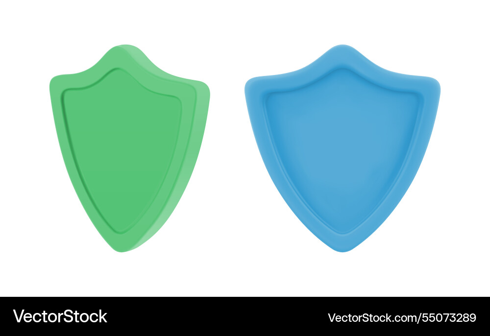 Empty badges or defense shield front view Empty badges or defense shield front view vector image
