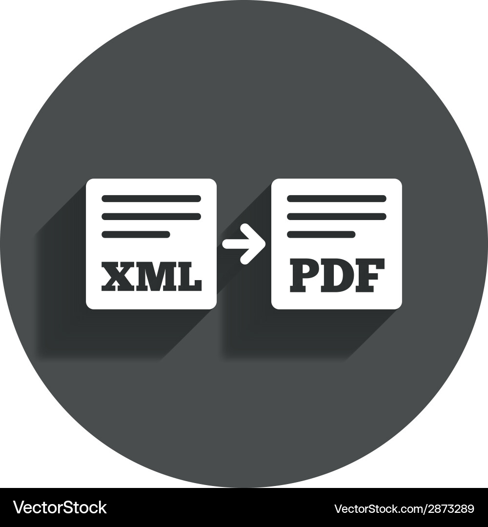 Export xml to pdf icon file document symbol vector image