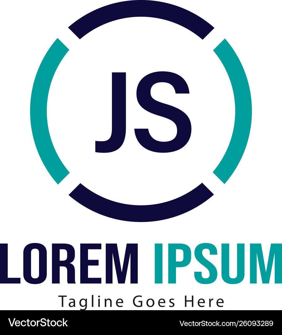 Initial js logo template with modern frame Vector Image