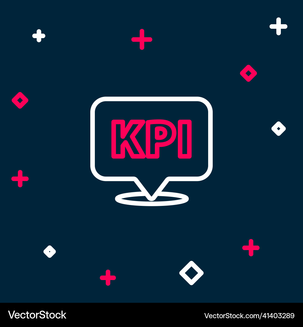 Line kpi - key performance indicator icon isolated Vector Image
