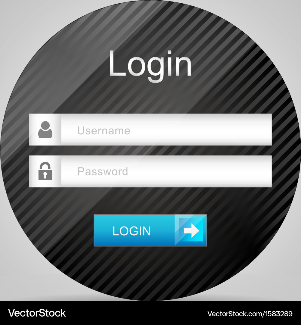 Login Interface - Username & Password vector image