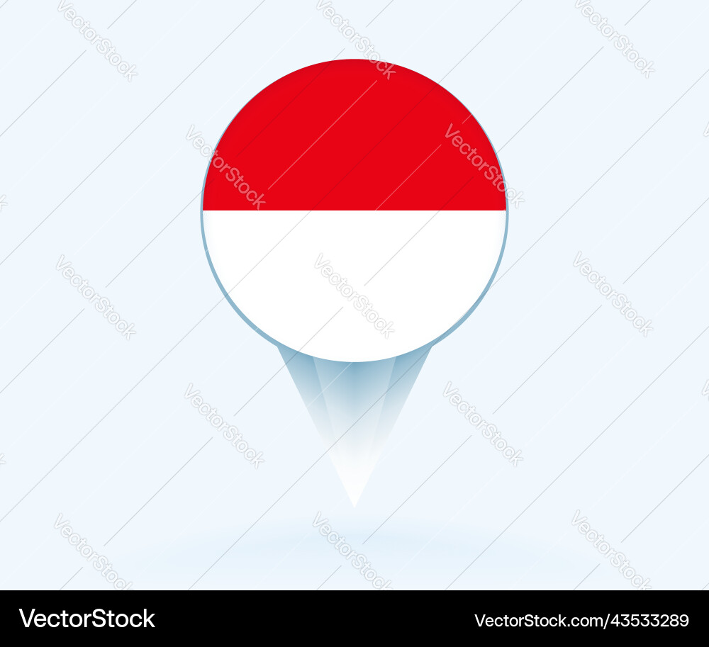 Map pointer with flag of monaco vector image