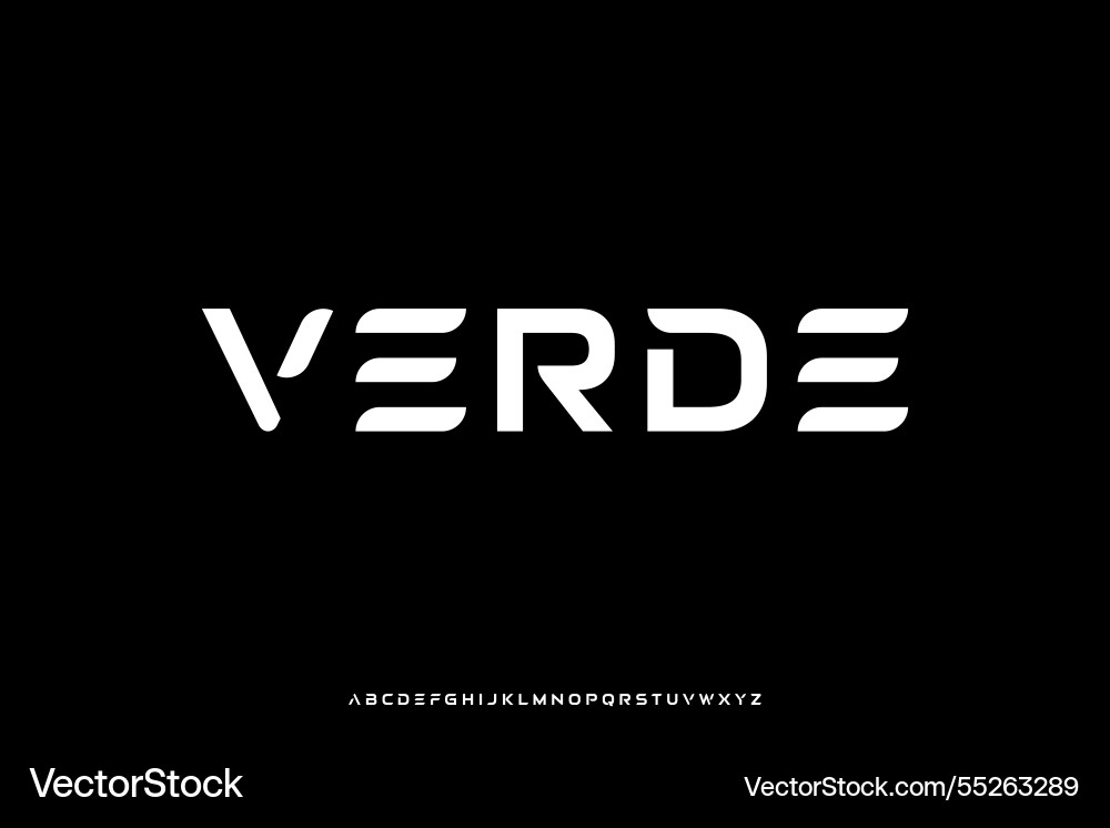 Modern Abstract Font - Verde Vector Image