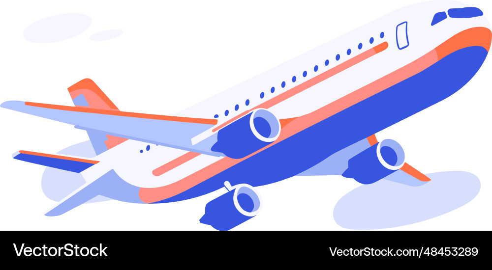 Plane is taking off in ux ui flat style Vector Image