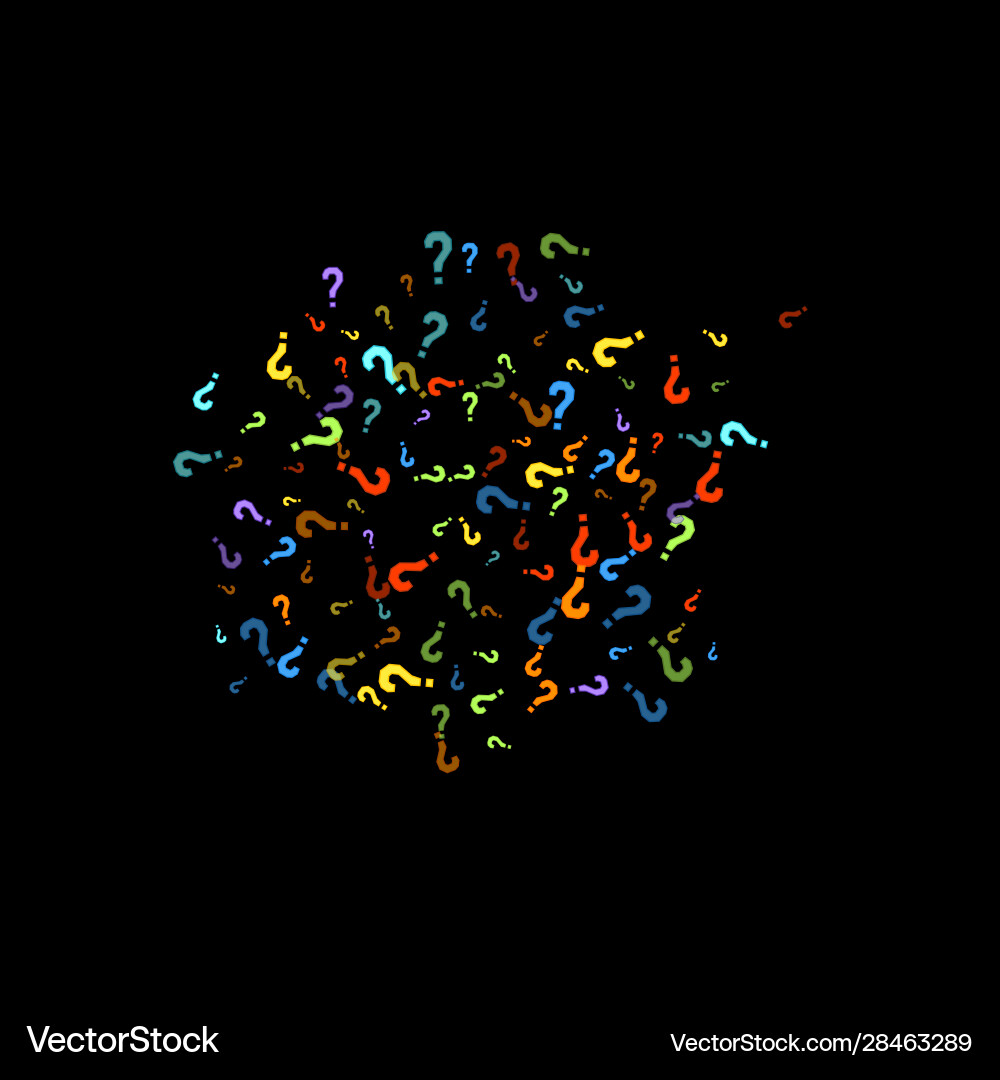 Question marks quiz doubt poll query public Vector Image