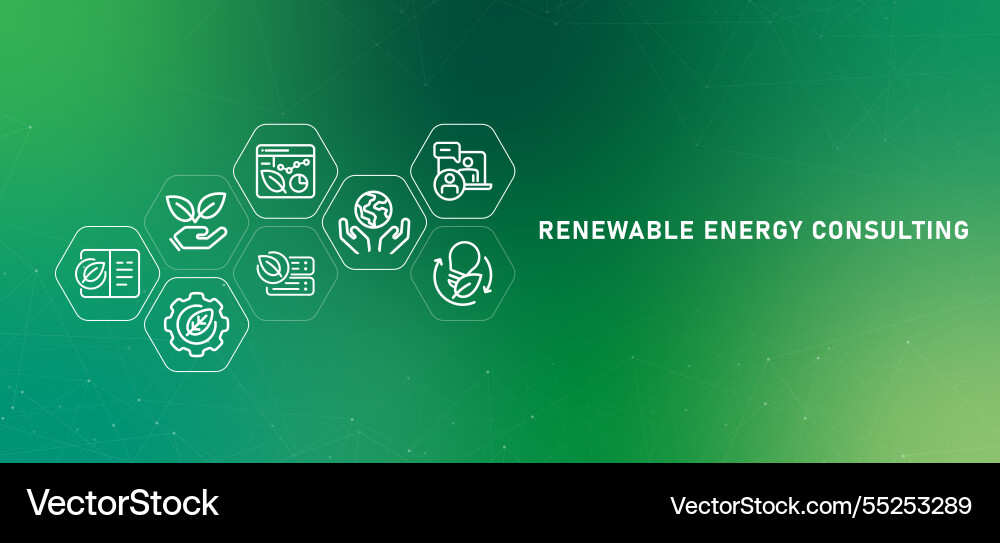Renewable energy consulting gradient header Renewable energy consulting gradient header vector image