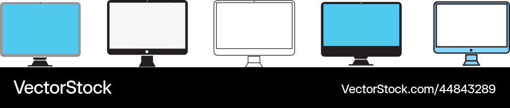 Set computer device screen mockup collection sto Set computer device screen mockup collection sto vector image