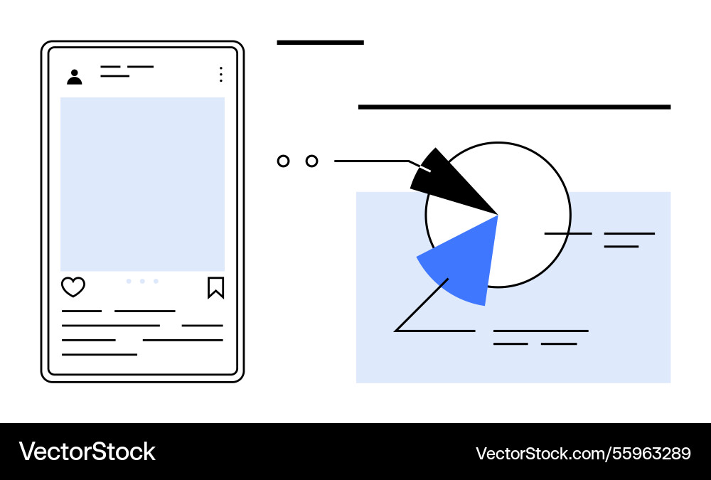 Social media post interface with analytics data Social media post interface with analytics data vector image