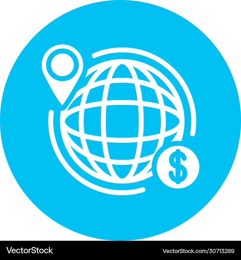 Sphere browser with coin block style Vector Image