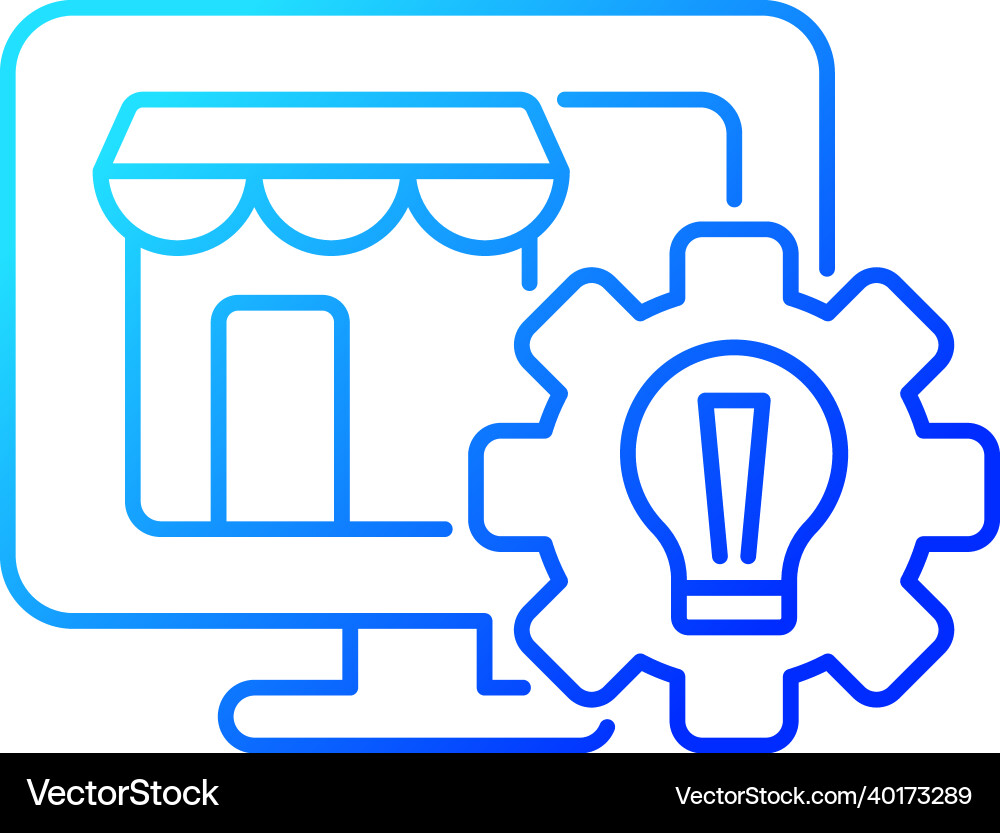 Website creation gradient linear icon Website creation gradient linear icon Vector Image