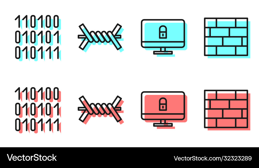 Zeilensperre auf Computer-Monitor Binärcode einstellen Zeilensperre auf Computer-Monitor Binärcode einstellen Vektorbild